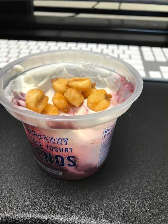 Corn nuts in Yogurt